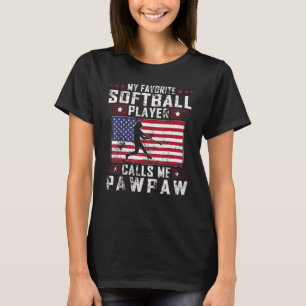 Mens My Favourite Softball Player Calls Me Pawpaw T-Shirt
