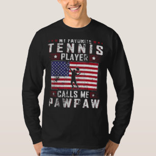 Mens My Favourite Tennis Player Calls Me Pawpaw Fa T-Shirt