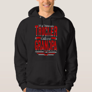 Mens My Favourite Trucker Calls Me Grandpa Truckin Hoodie