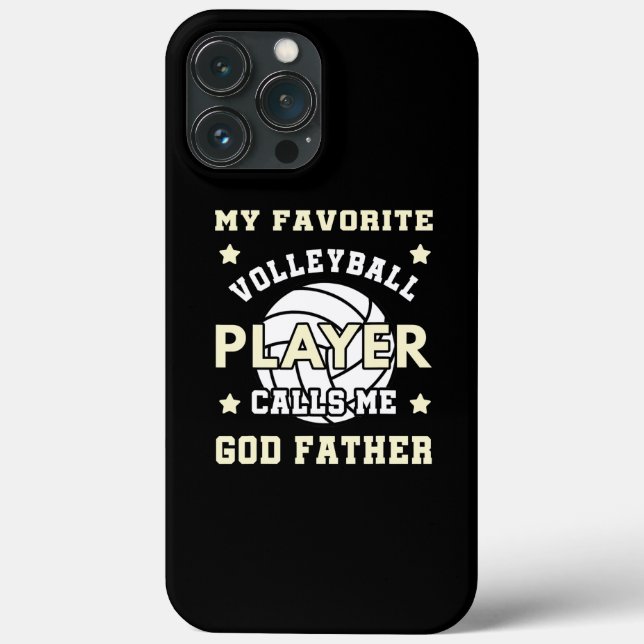 Mens My Favourite Volleyball Player Calls Me God Case-Mate iPhone Case (Back)