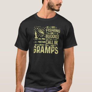 Mens My Fishing Buddies Call Me Gramps Usa Patriot T-Shirt