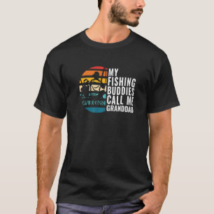 Mens My Fishing Buddies Call Me Granddad Fisherman T-Shirt