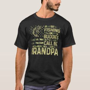 Mens My Fishing Buddies Call Me Grandpa Fun Patrio T-Shirt