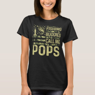 Mens My Fishing Buddies Call Me Pops Usa Patriotic T-Shirt