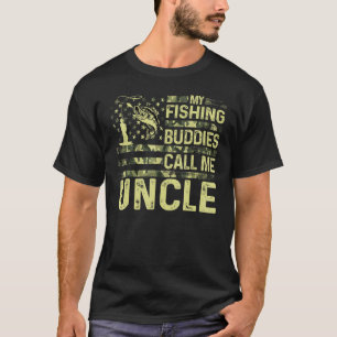 Mens My Fishing Buddies Call Me Uncle Usa Patrioti T-Shirt