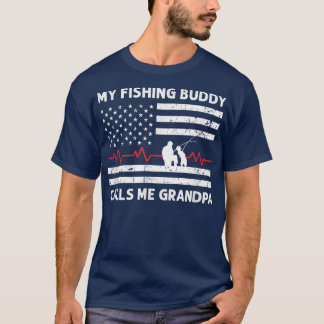 Mens My Fishing Buddy Calls Me Grandpa US American T-Shirt