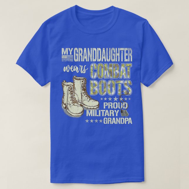 Mens My Granddaughter Wears Combat Boots  Proud Mi T-Shirt (Design Front)