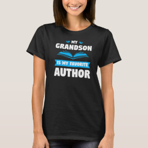Mens my grandson is my favourite author authors T-Shirt
