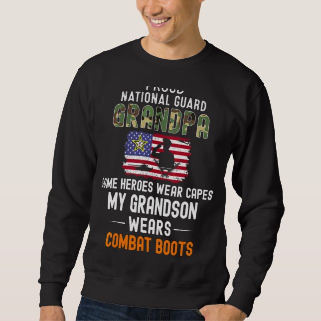 Mens My Grandson Wears Combat Boots Proud National Sweatshirt (Front)