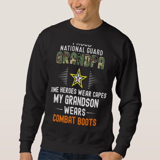 Mens My Grandson Wears Combat Boots Proud National Sweatshirt (Front)