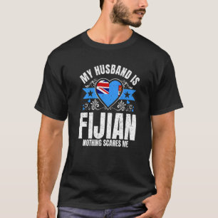 Mens My Husband Is Fijian Pride Flag Heritage Root T-Shirt
