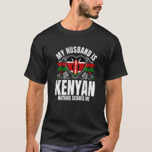Mens My Husband Is Kenyan Pride Flag Heritage Root T-Shirt