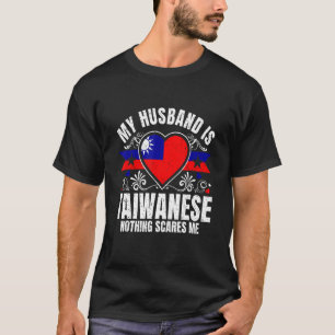 Mens My Husband Is Taiwanese Pride Flag Heritage R T-Shirt