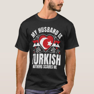 Mens My Husband Is Turkish Pride Flag Heritage Roo T-Shirt