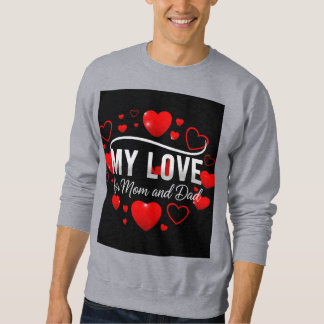 Men's 'My Love for Mum and Dad' Colourful Hearts S Sweatshirt