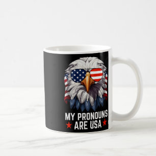 Mens My Pronouns Are Usa Funny Eagle 4th Of July A Coffee Mug