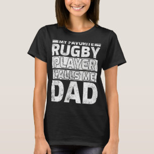 Mens My Rugby Player Calls Me Dad Vintage Rugby Da T-Shirt