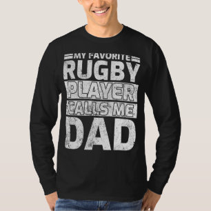 Mens My Rugby Player Calls Me Dad Vintage Rugby Da T-Shirt