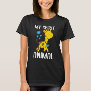 Mens My Spirit Animal Giraffe I Love Dad Heart Val T-Shirt