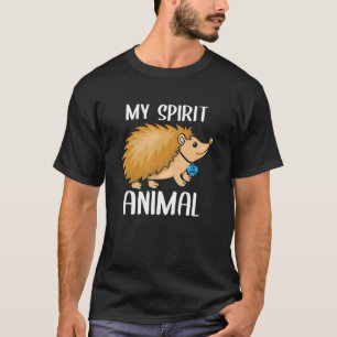Mens My Spirit Animal Hedgehog I Love Dad Heart Va T-Shirt