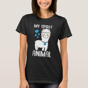 Mens My Spirit Animal Llama I Love Dad Heart Valen T-Shirt