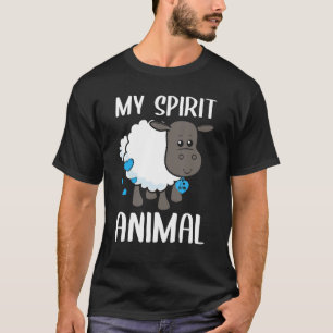 Mens My Spirit Animal Sheep I Love Dad Heart Valen T-Shirt