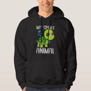 Mens My Spirit Animal Turtle I Love Dad Heart Vale Hoodie