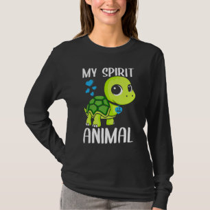 Mens My Spirit Animal Turtle I Love Dad Heart Vale T-Shirt