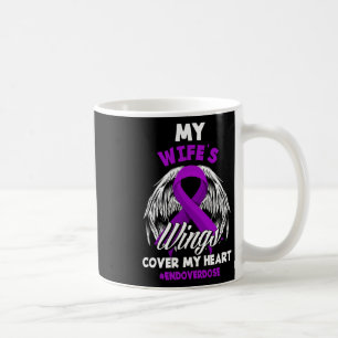 Mens My Wife's Wings Cover My Heart End Overdose Coffee Mug