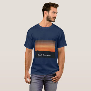 Men's Navy Blue T-shirt with Sunset Scene