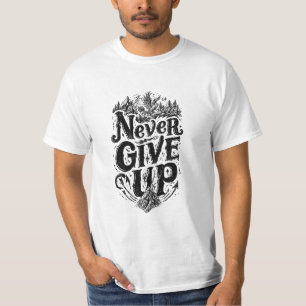 Men's Never Give Up Mountain Eagle Motivational T- T-Shirt