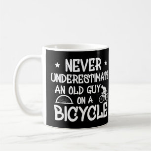 Mens Never Underestimate An Old Guy On a Bicycle L Coffee Mug