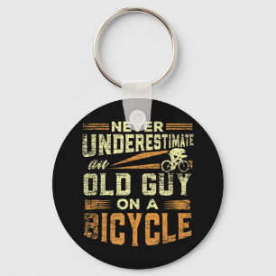 Mens Never Underestimate An Old Guy On A Bicycle N Key Ring