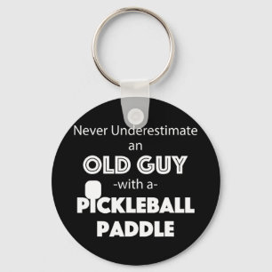Mens Never Underestimate an old guy with a Pickleb Key Ring