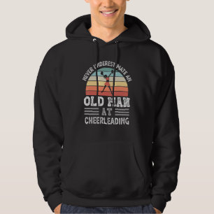 Mens Never Underestimate An Old Man At Cheerleadin Hoodie