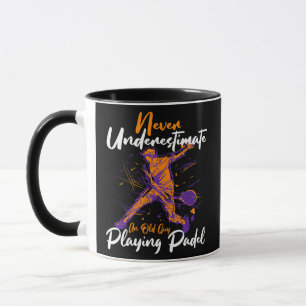 Mens Never Underestimate An Old Man Playing Padel Mug