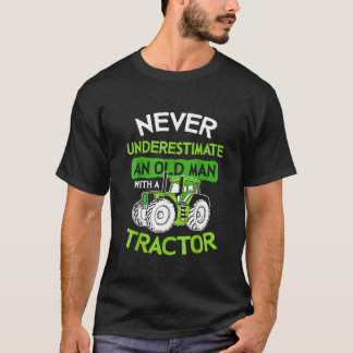 Mens Never Underestimate An Old Man Tractor Grandp T-Shirt