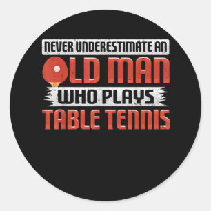Mens Never Underestimate An Old Man Who Plays Classic Round Sticker
