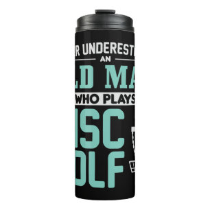 Mens Never Underestimate An Old Man Who Plays Voll Thermal Tumbler