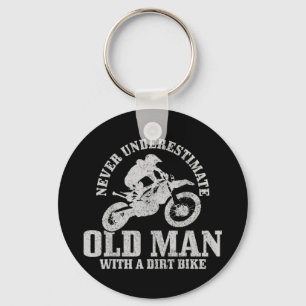 Mens Never Underestimate An Old Man With A Dirt Bi Key Ring
