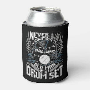 Mens Never Underestimate An Old Man With A Drum Se Can Cooler