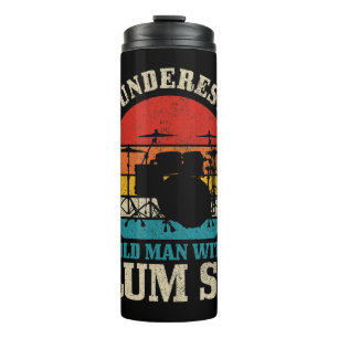 Mens Never Underestimate An Old Man With A Fat Bik Thermal Tumbler