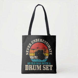 Mens Never Underestimate An Old Man With A Fat Bik Tote Bag