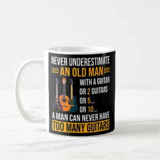 Mens Never Underestimate An Old Man With A Guitar Coffee Mug
