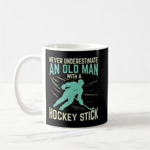 Mens Never Underestimate An Old Man With A Hockey Coffee Mug