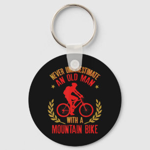 Mens Never Underestimate An Old Man With A Mountai Key Ring