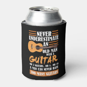 Mens Never Underestimate Old Man with Pickleball P Can Cooler