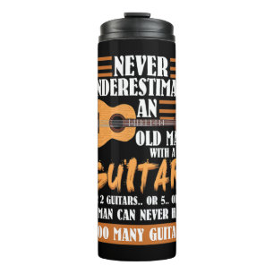 Mens Never Underestimate Old Man with Pickleball P Thermal Tumbler