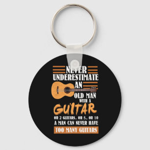 Mens Never Underestimate The Old Guy American Foot Key Ring