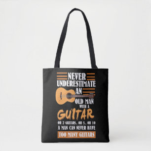 Mens Never Underestimate The Old Guy Disc Golf Gol Tote Bag